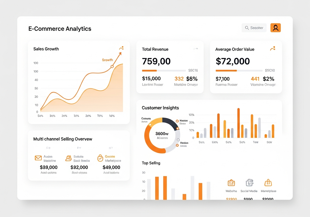 Shopify analytics dashboard with sales and revenue metrics